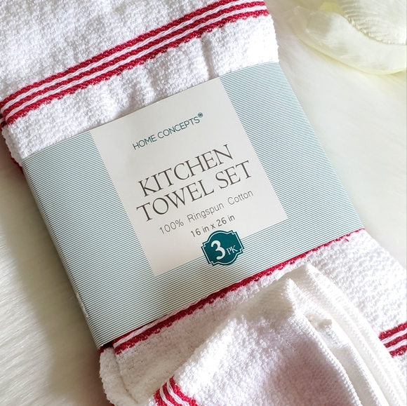 3 Pcs Kitchen Towel 100% Ringspun Cotton - Picture 3 of 4